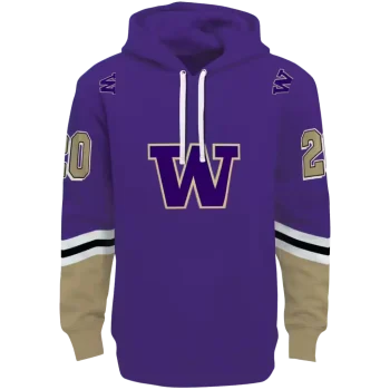 customized washington huskies striped sleeves purple hoodie best selling