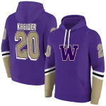 customized washington huskies striped sleeves purple hoodie best selling