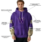 customized washington huskies striped sleeves purple hoodie best selling