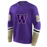 customized washington huskies striped sleeves purple hoodie best selling