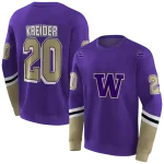 customized washington huskies striped sleeves purple hoodie best selling
