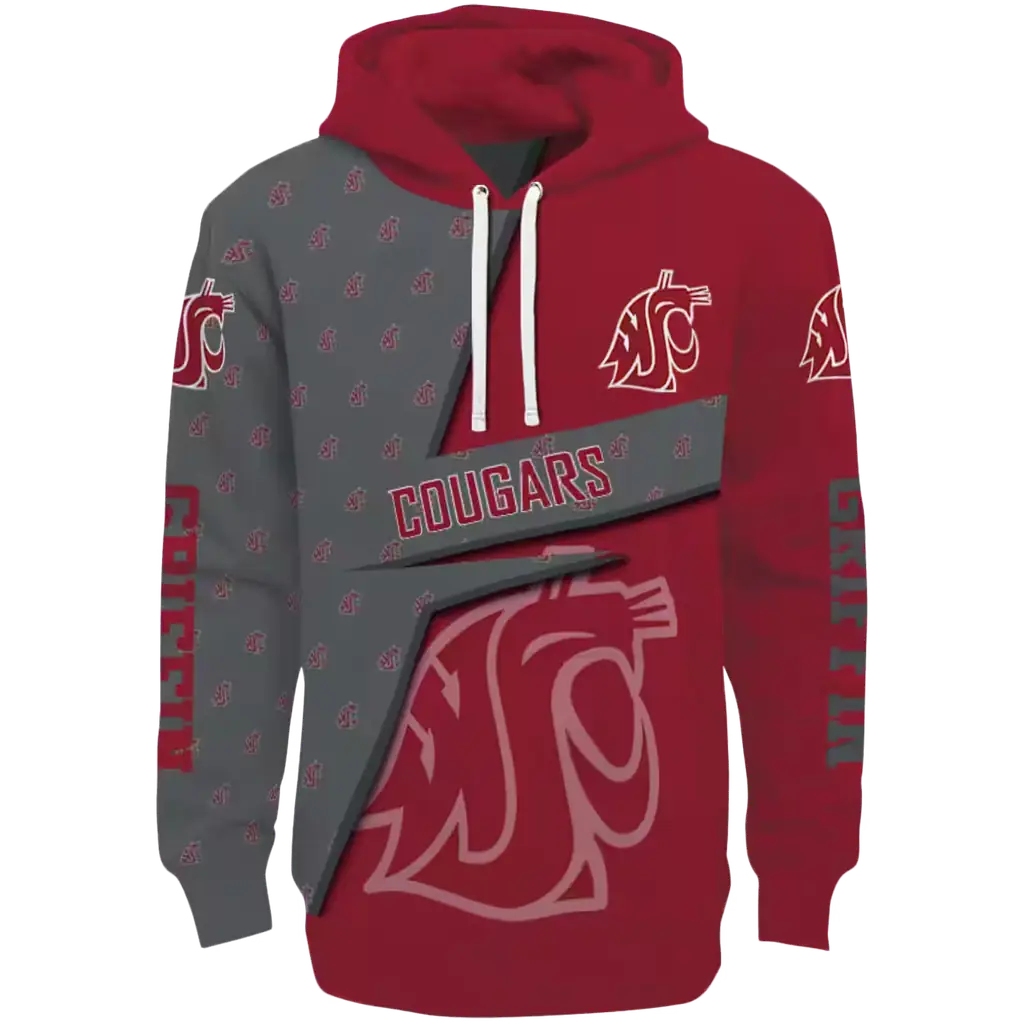 customized washington state cougars abstract shape crimson hoodie best selling customized washington state cougars abstract shape crimson hoodie best selling