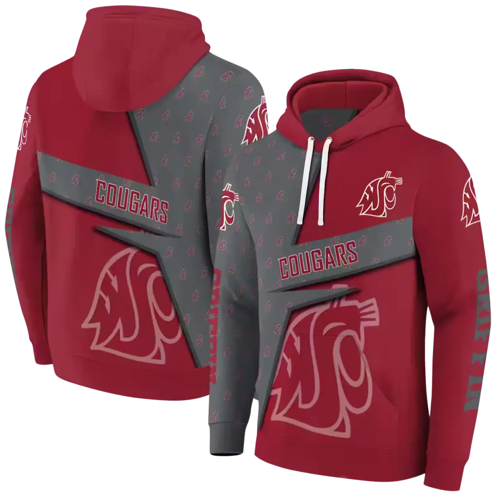 customized washington state cougars abstract shape crimson hoodie fashion forward customized washington state cougars abstract shape crimson hoodie fashion forward
