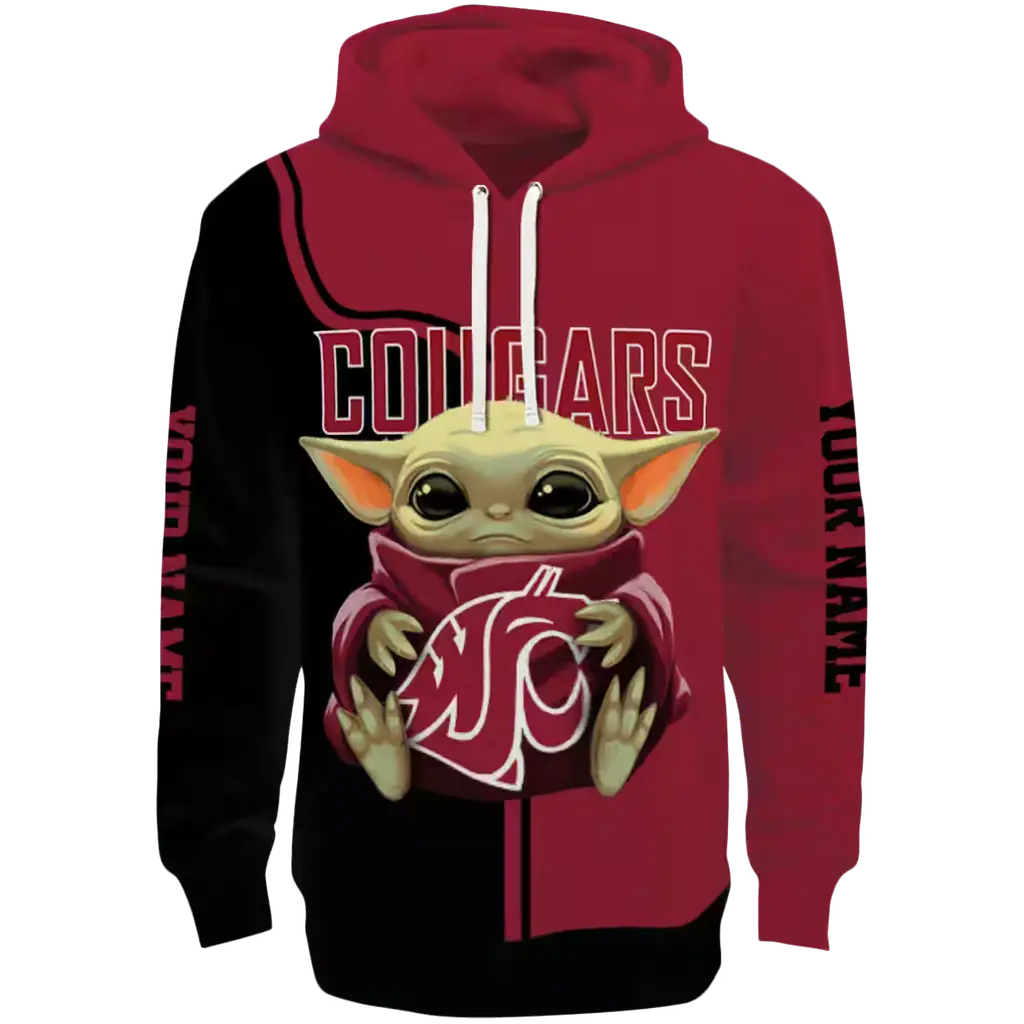 customized washington state cougars baby yoda crimson black hoodie best selling customized washington state cougars baby yoda crimson black hoodie best selling