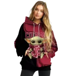 customized washington state cougars baby yoda crimson black hoodie best selling