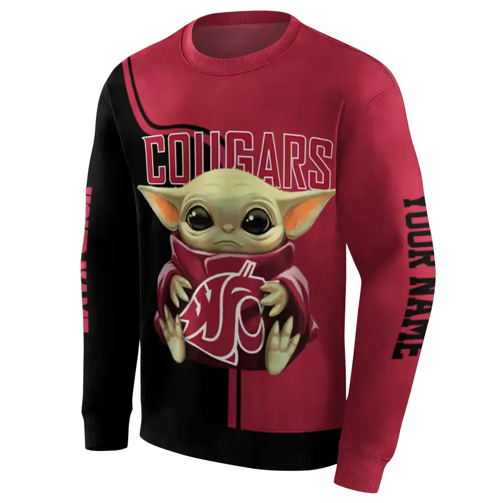 customized washington state cougars baby yoda crimson black hoodie new arrival customized washington state cougars baby yoda crimson black hoodie new arrival