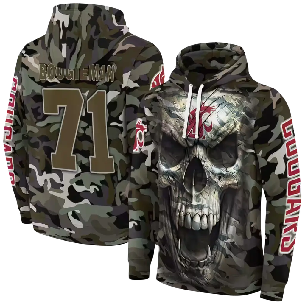 customized washington state cougars camo skull hoodie fashion forward customized washington state cougars camo skull hoodie fashion forward