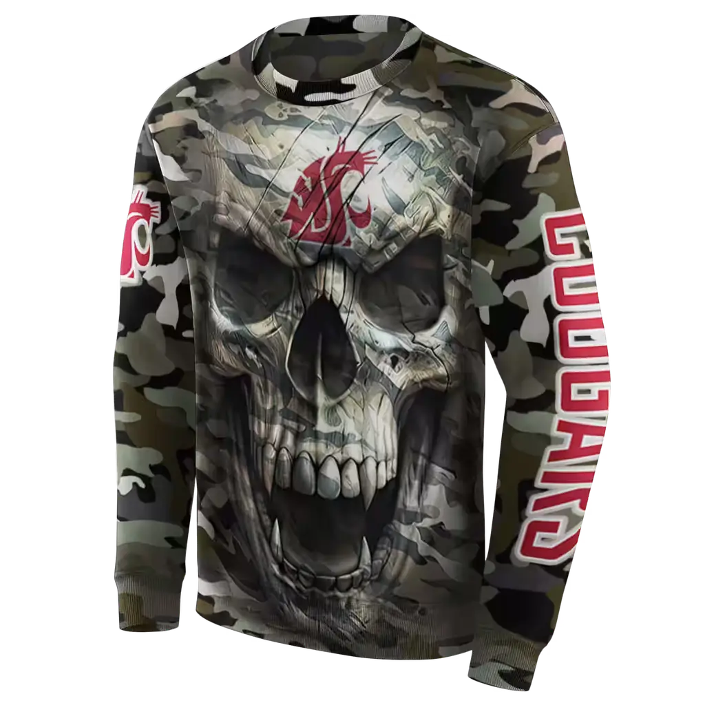 customized washington state cougars camo skull hoodie new arrival customized washington state cougars camo skull hoodie new arrival