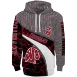 customized washington state cougars hexagonal mesh crimson black gray hoodie best selling