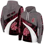 customized washington state cougars hexagonal mesh crimson black gray hoodie best selling
