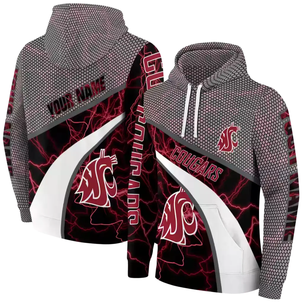 customized washington state cougars hexagonal mesh crimson black gray hoodie fashion forward customized washington state cougars hexagonal mesh crimson black gray hoodie fashion forward