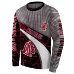 customized washington state cougars hexagonal mesh crimson black gray hoodie best selling