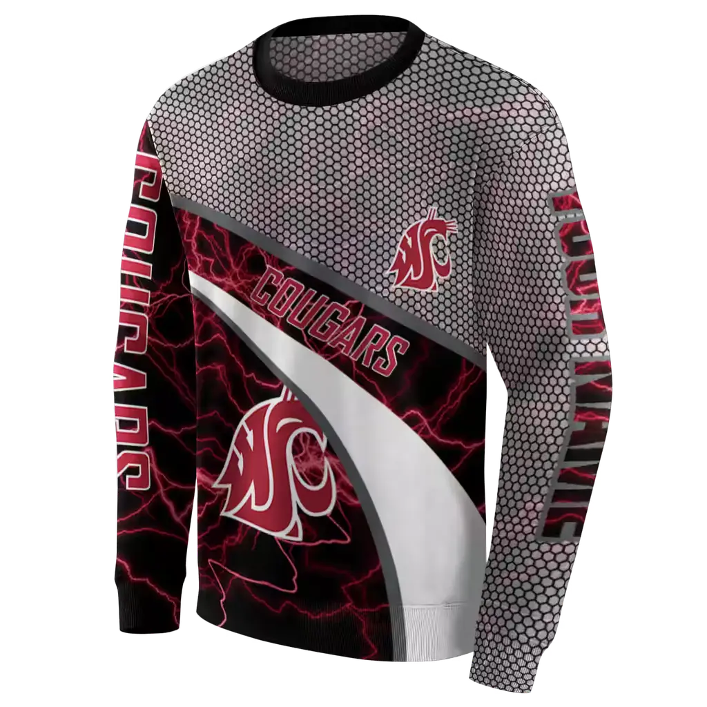 customized washington state cougars hexagonal mesh crimson black gray hoodie new arrival customized washington state cougars hexagonal mesh crimson black gray hoodie new arrival