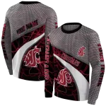 customized washington state cougars hexagonal mesh crimson black gray hoodie best selling
