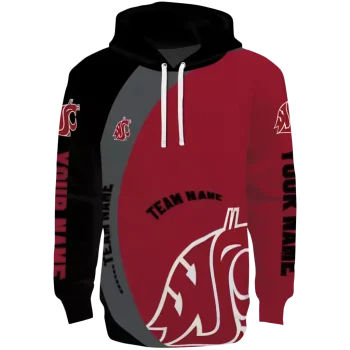customized washington state cougars minimalist design crimson black hoodie best selling