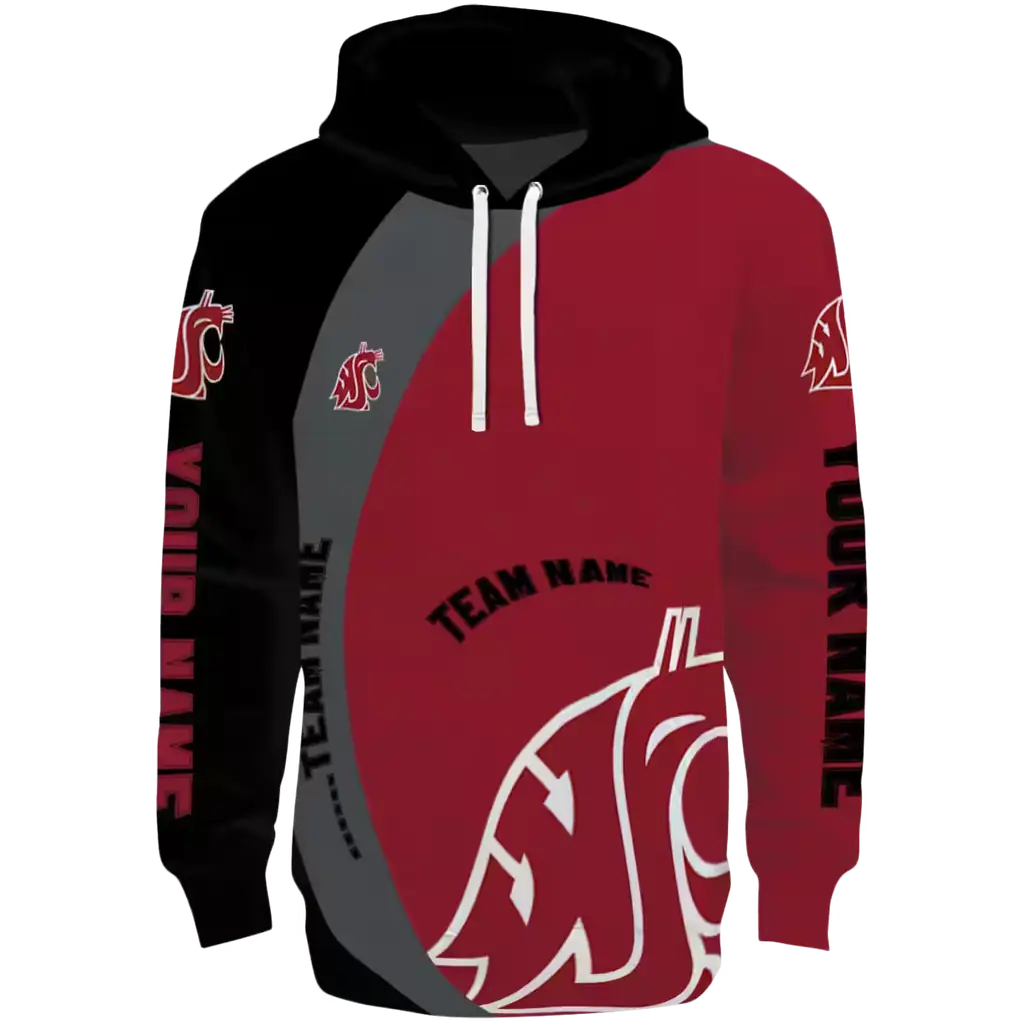 customized washington state cougars minimalist design crimson black hoodie best selling customized washington state cougars minimalist design crimson black hoodie best selling