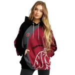 customized washington state cougars minimalist design crimson black hoodie best selling