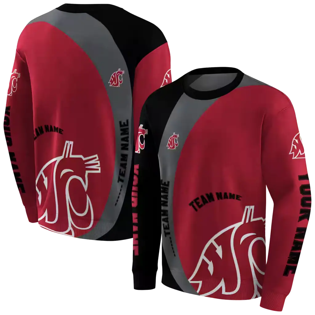 customized washington state cougars minimalist design crimson black hoodie premium grade customized washington state cougars minimalist design crimson black hoodie premium grade