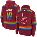 customized washington state cougars rainbow stripes crimson hoodie best selling