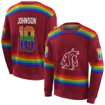 customized washington state cougars rainbow stripes crimson hoodie best selling