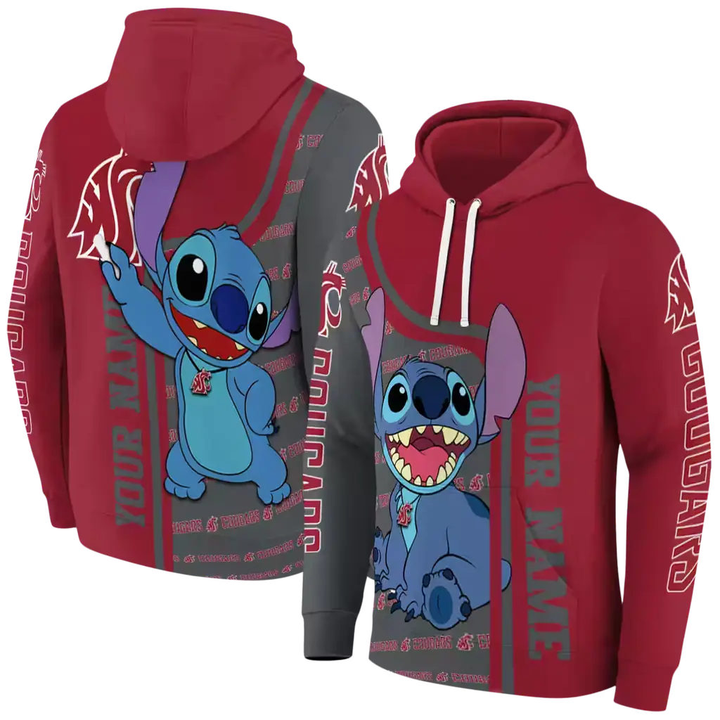 customized washington state cougars stitch crimson hoodie fashion forward customized washington state cougars stitch crimson hoodie fashion forward