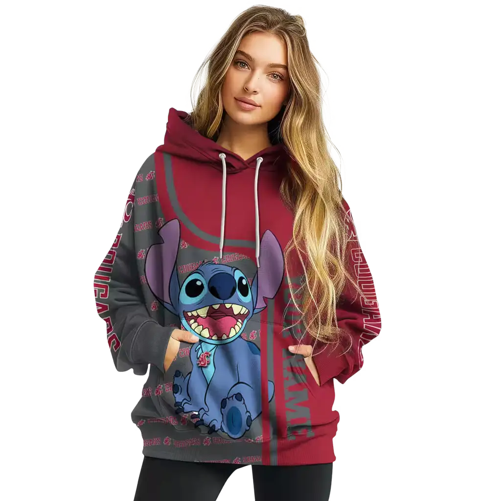 customized washington state cougars stitch crimson hoodie high quality customized washington state cougars stitch crimson hoodie high quality