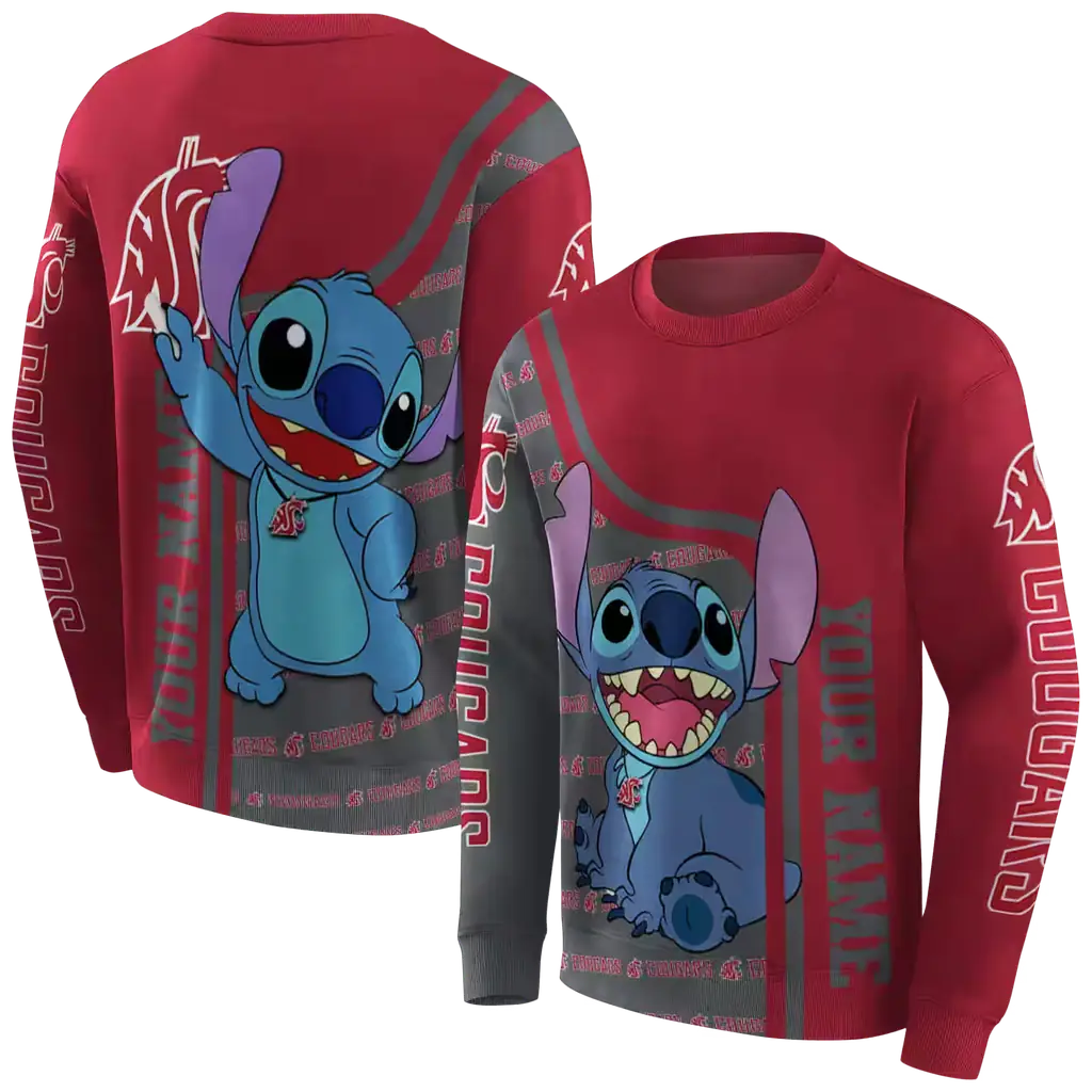 customized washington state cougars stitch crimson hoodie premium grade customized washington state cougars stitch crimson hoodie premium grade