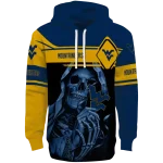 customized west virginia mountaineers grim reaper blue black hoodie best selling