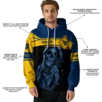 customized west virginia mountaineers grim reaper blue black hoodie best selling