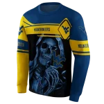customized west virginia mountaineers grim reaper blue black hoodie best selling