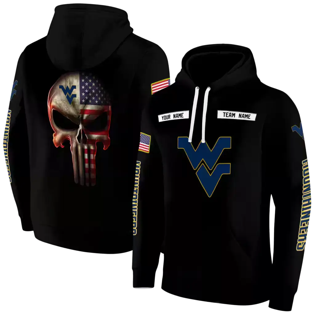 customized west virginia mountaineers punisher skull black hoodie fashion forward customized west virginia mountaineers punisher skull black hoodie fashion forward