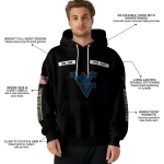 customized west virginia mountaineers punisher skull black hoodie best selling