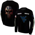 customized west virginia mountaineers punisher skull black hoodie best selling