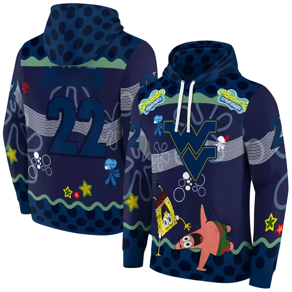 customized west virginia mountaineers spongebob patrick star blue navy hoodie fashion forward customized west virginia mountaineers spongebob patrick star blue navy hoodie fashion forward