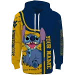 customized west virginia mountaineers stitch blue hoodie best selling