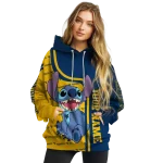 customized west virginia mountaineers stitch blue hoodie best selling