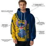 customized west virginia mountaineers stitch blue hoodie best selling