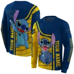 customized west virginia mountaineers stitch blue hoodie best selling