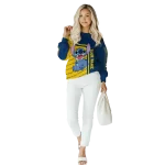 customized west virginia mountaineers stitch blue hoodie best selling