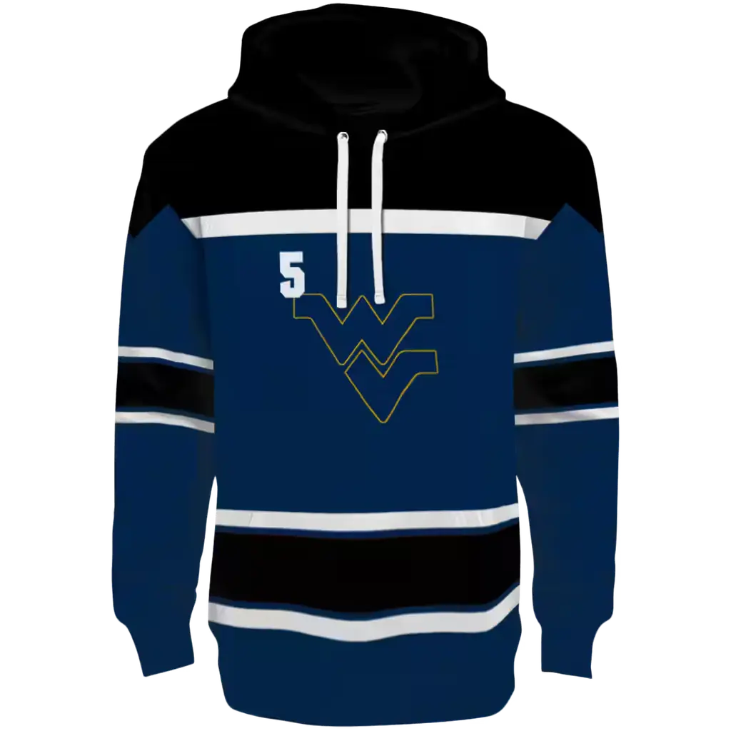 customized west virginia mountaineers striped pattern blue hoodie best selling customized west virginia mountaineers striped pattern blue hoodie best selling