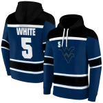 customized west virginia mountaineers striped pattern blue hoodie best selling