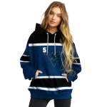 customized west virginia mountaineers striped pattern blue hoodie best selling