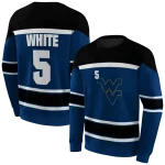 customized west virginia mountaineers striped pattern blue hoodie best selling