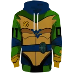 customized west virginia mountaineers superhero armor blue green hoodie best selling