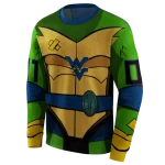 customized west virginia mountaineers superhero armor blue green hoodie best selling