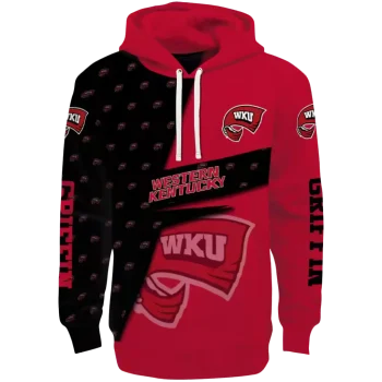 customized western kentucky hilltoppers abstract shape red hoodie best selling
