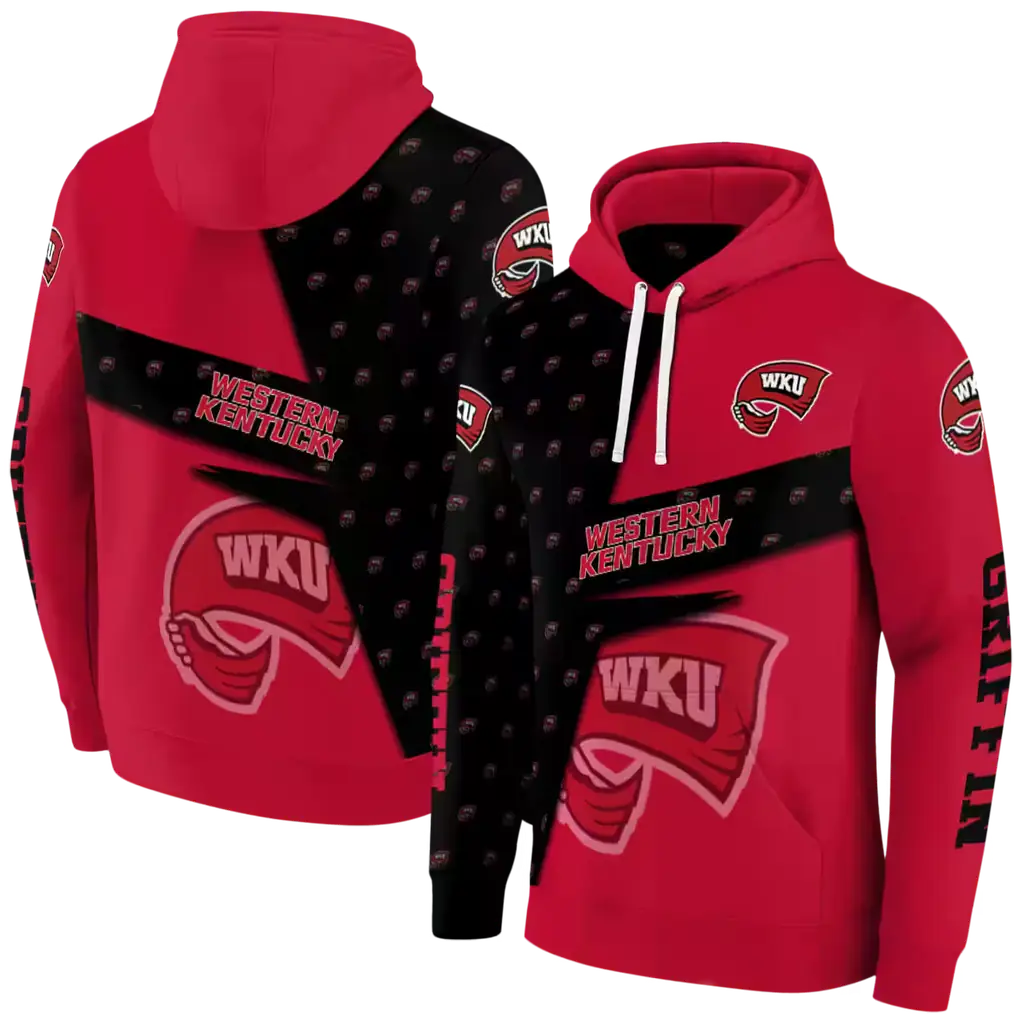 customized western kentucky hilltoppers abstract shape red hoodie fashion forward customized western kentucky hilltoppers abstract shape red hoodie fashion forward