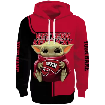customized western kentucky hilltoppers baby yoda red black hoodie best selling