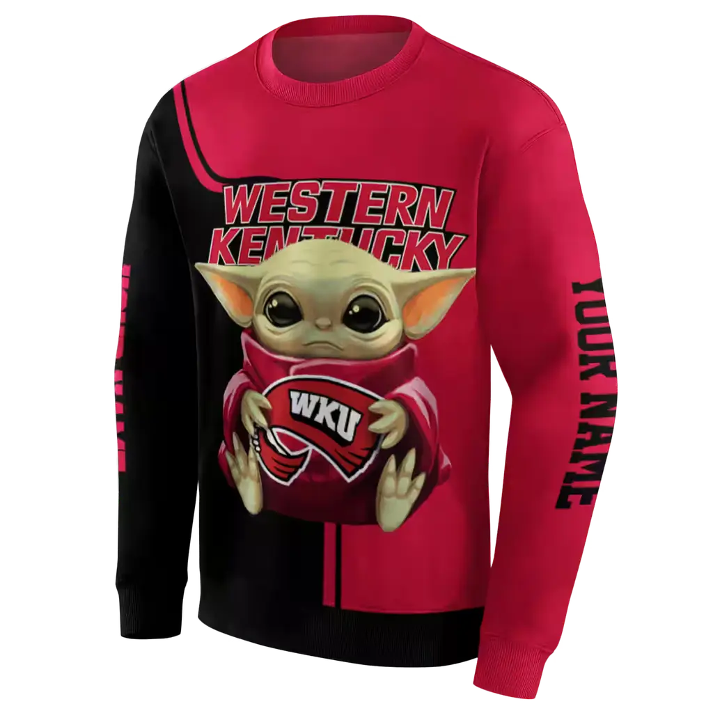 customized western kentucky hilltoppers baby yoda red black hoodie new arrival customized western kentucky hilltoppers baby yoda red black hoodie new arrival