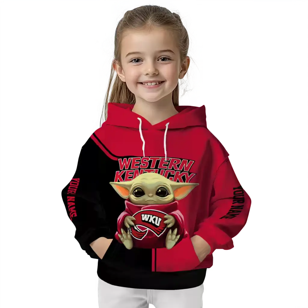 customized western kentucky hilltoppers baby yoda red black hoodie top rated customized western kentucky hilltoppers baby yoda red black hoodie top rated